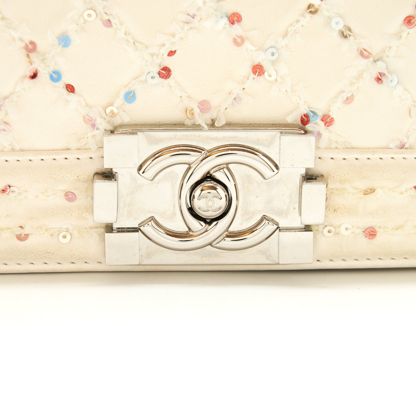 Chanel Small boy bag limited white