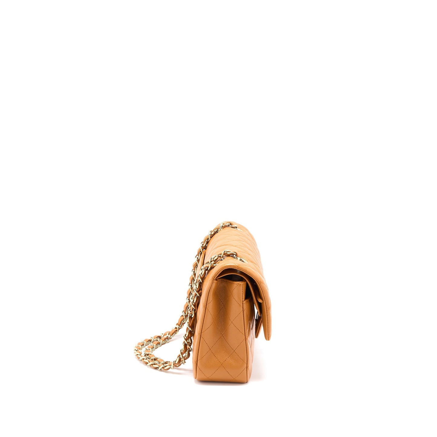 Chanel Medium Classic Double Flap Bag Caviar Caramel L (Microchip)
