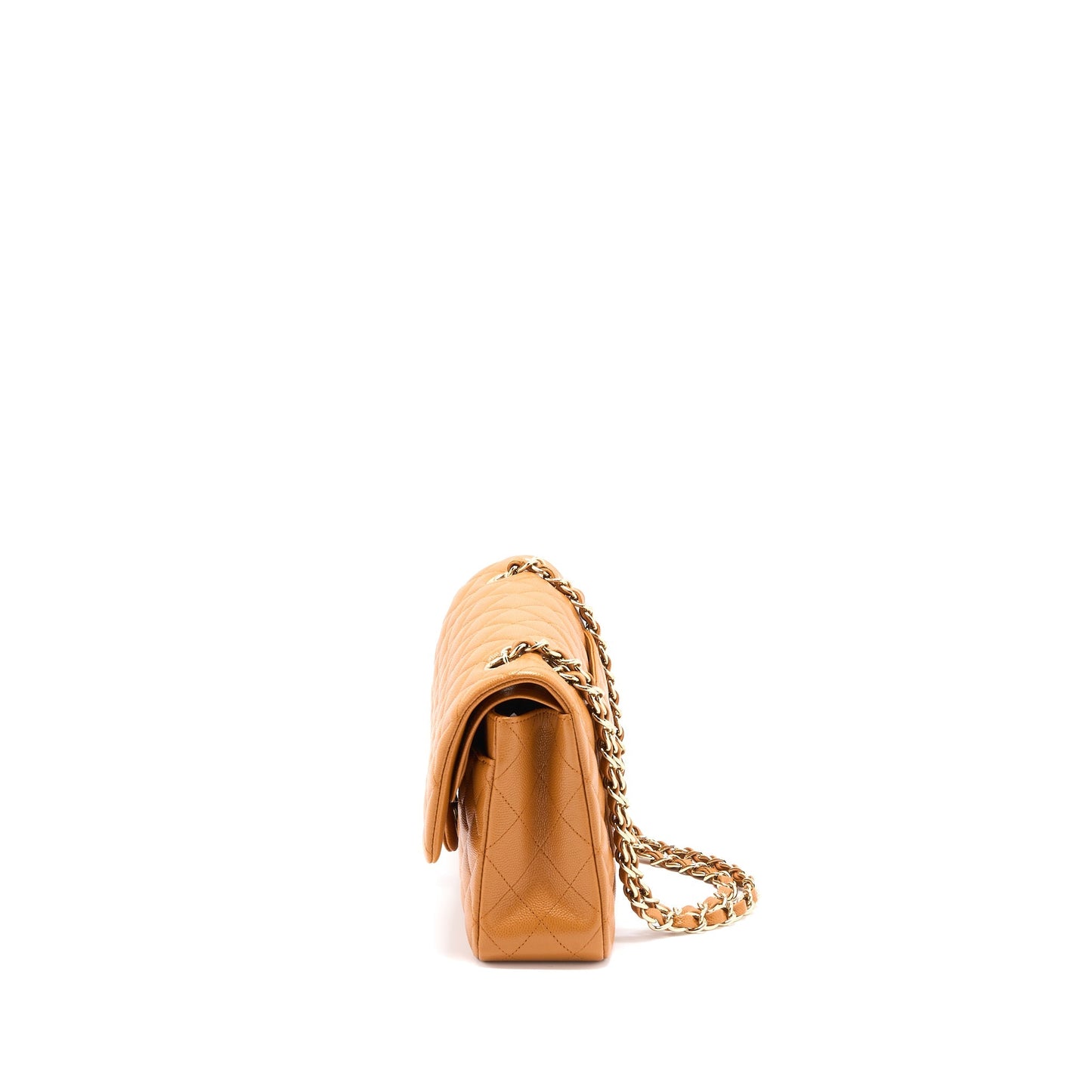 Chanel Medium Classic Double Flap Bag Caviar Caramel L (Microchip)