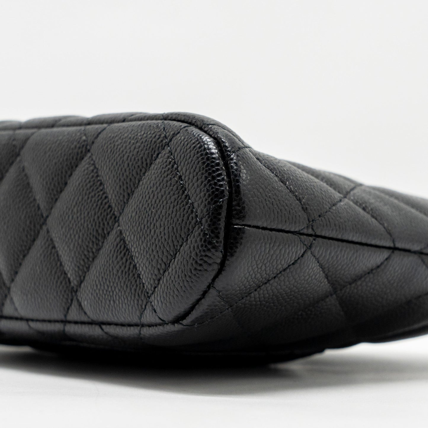 Chanel Classic CC Clutch with Chain Caviar Black L (Microchip)