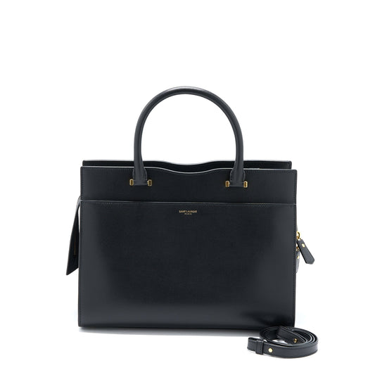 Saint Laurent/ Medium Uptown Tote Purse Calfskin Black
