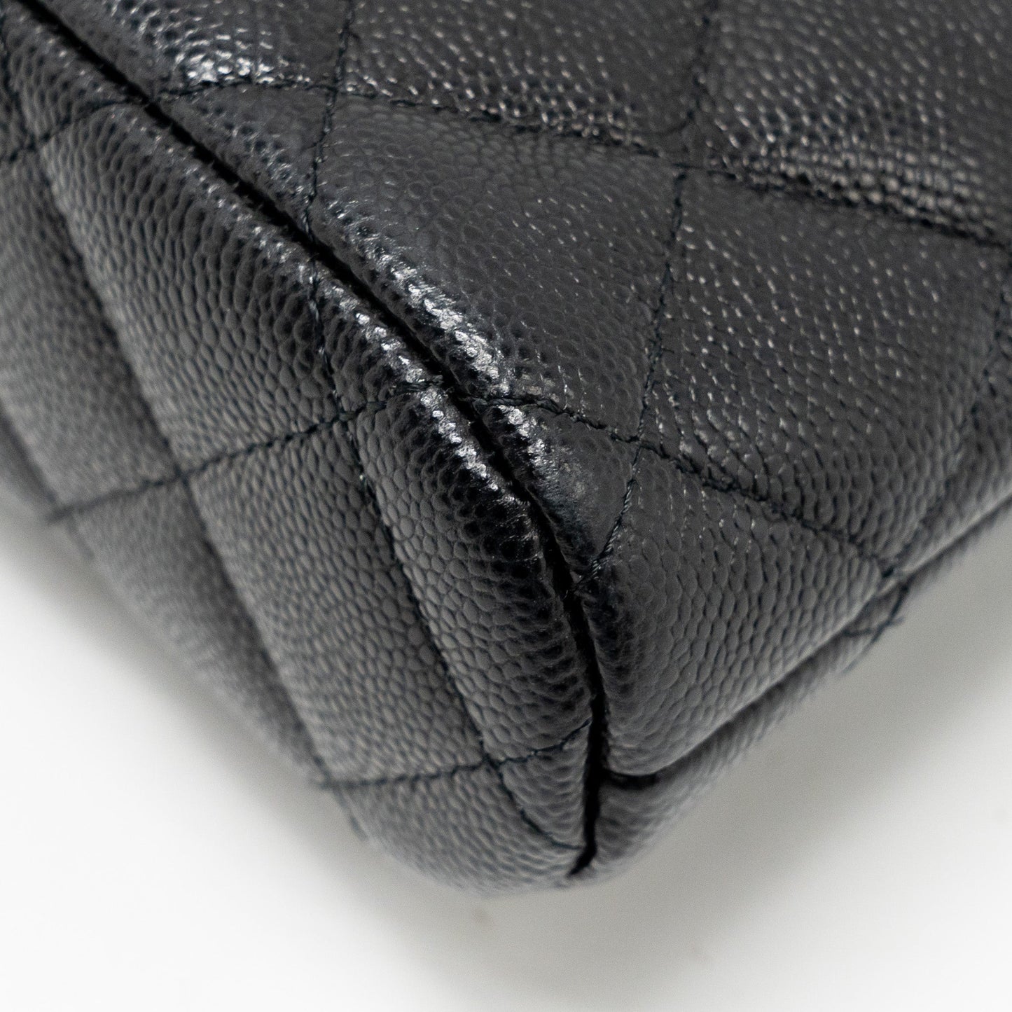 Chanel Classic CC Clutch with Chain Caviar Black L (Microchip)