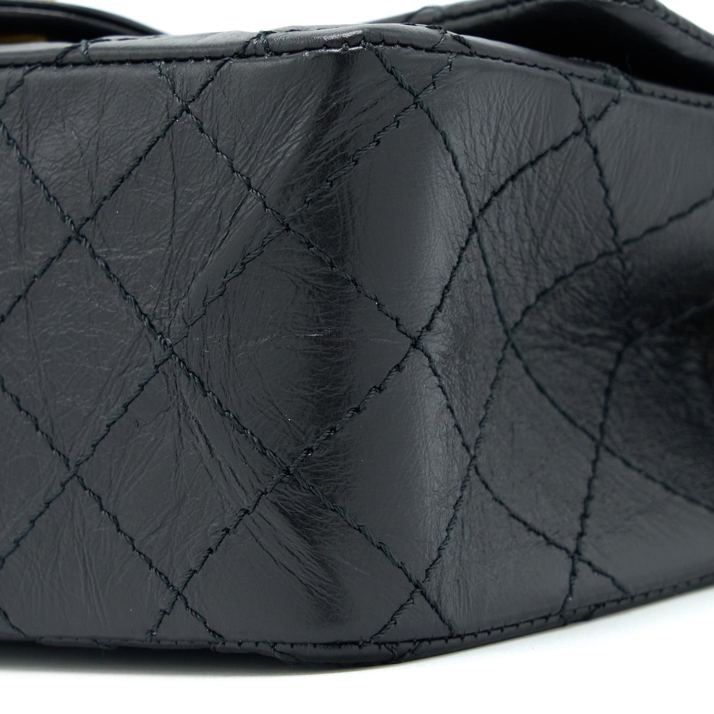 Chanel Mini Reissue 2.55 Flap Bag Aged Calfskin Black Brushed  (Microchip)