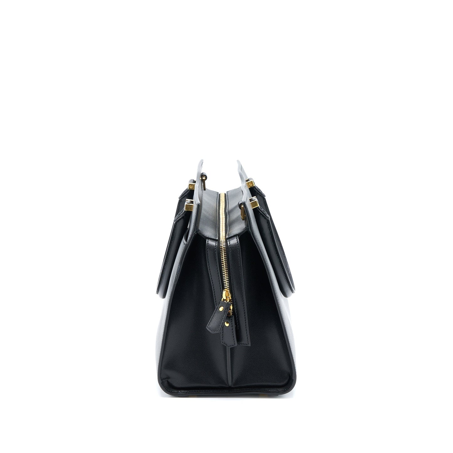 Saint Laurent/ Medium Uptown Tote Purse Calfskin Black