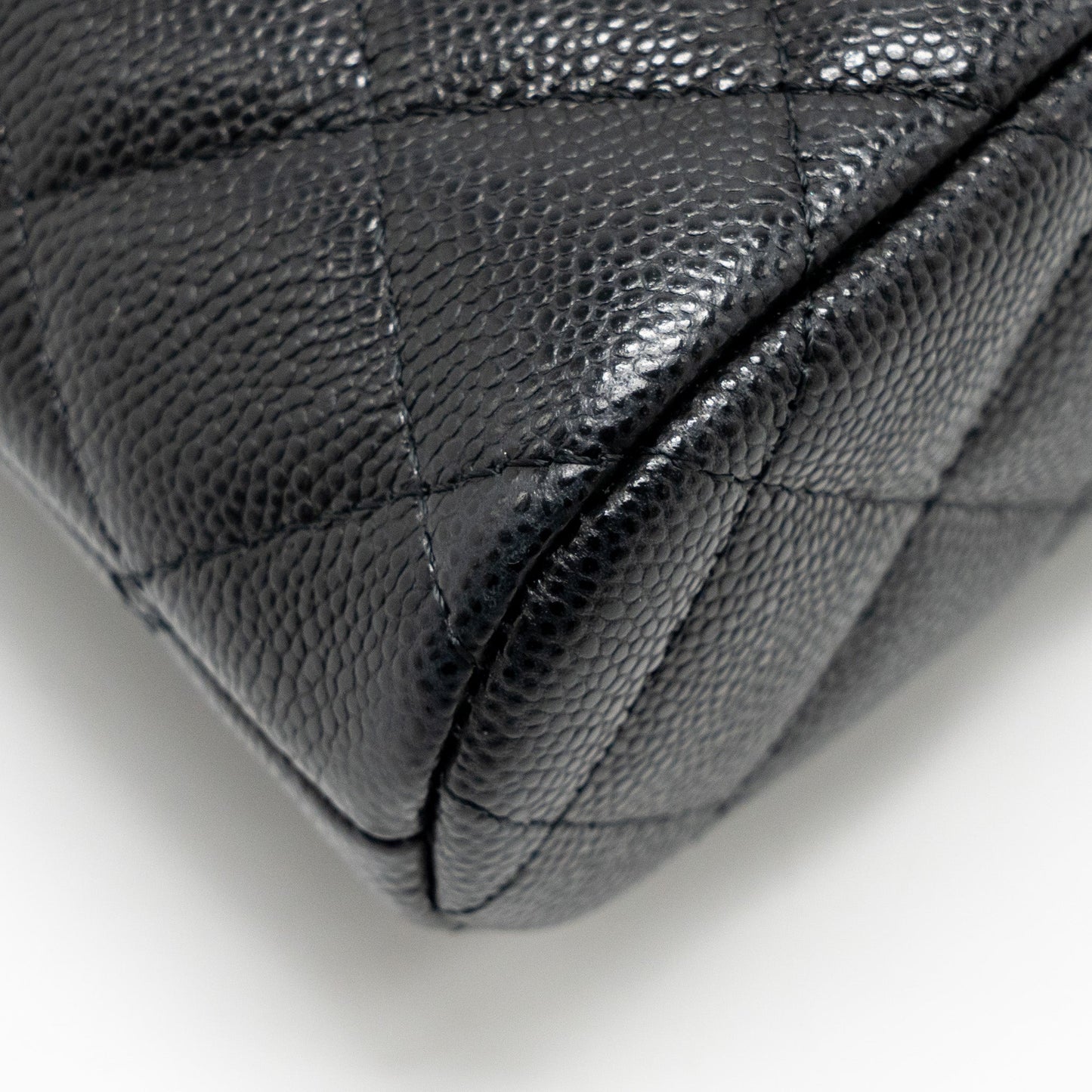 Chanel Classic CC Clutch with Chain Caviar Black L (Microchip)