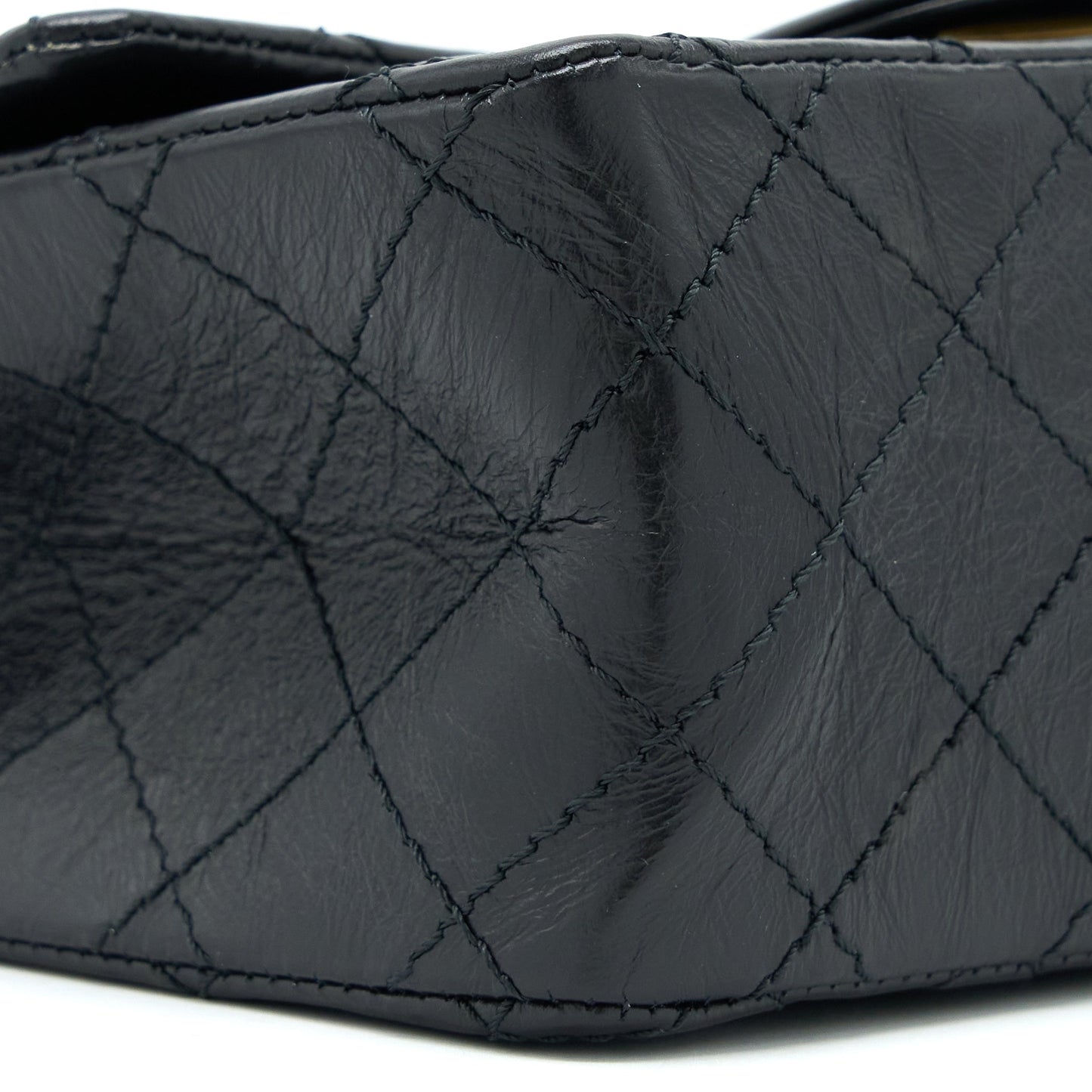 Chanel Mini Reissue 2.55 Flap Bag Aged Calfskin Black Brushed  (Microchip)