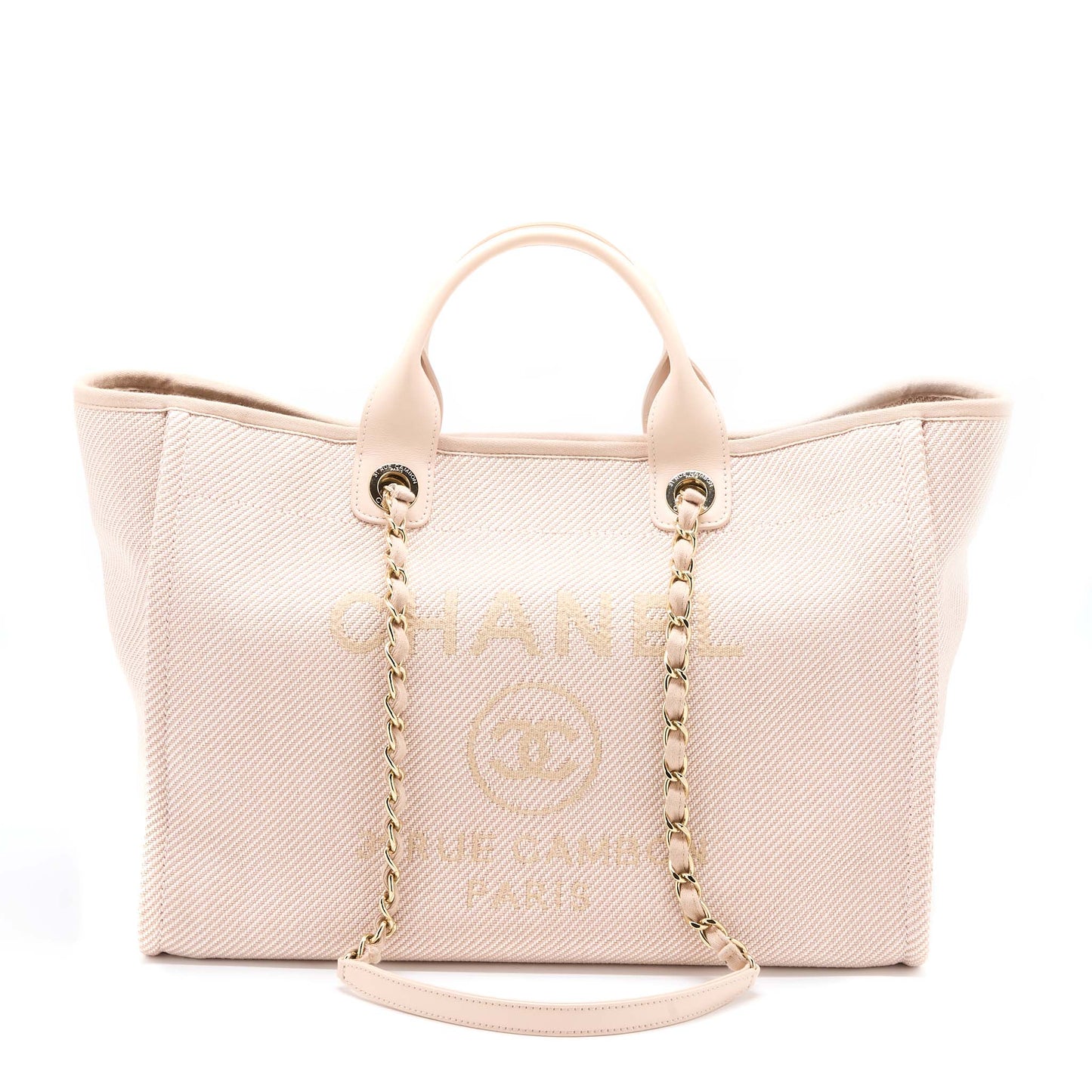 Chanel Deauville Tote Bag Fabric Light Pink L