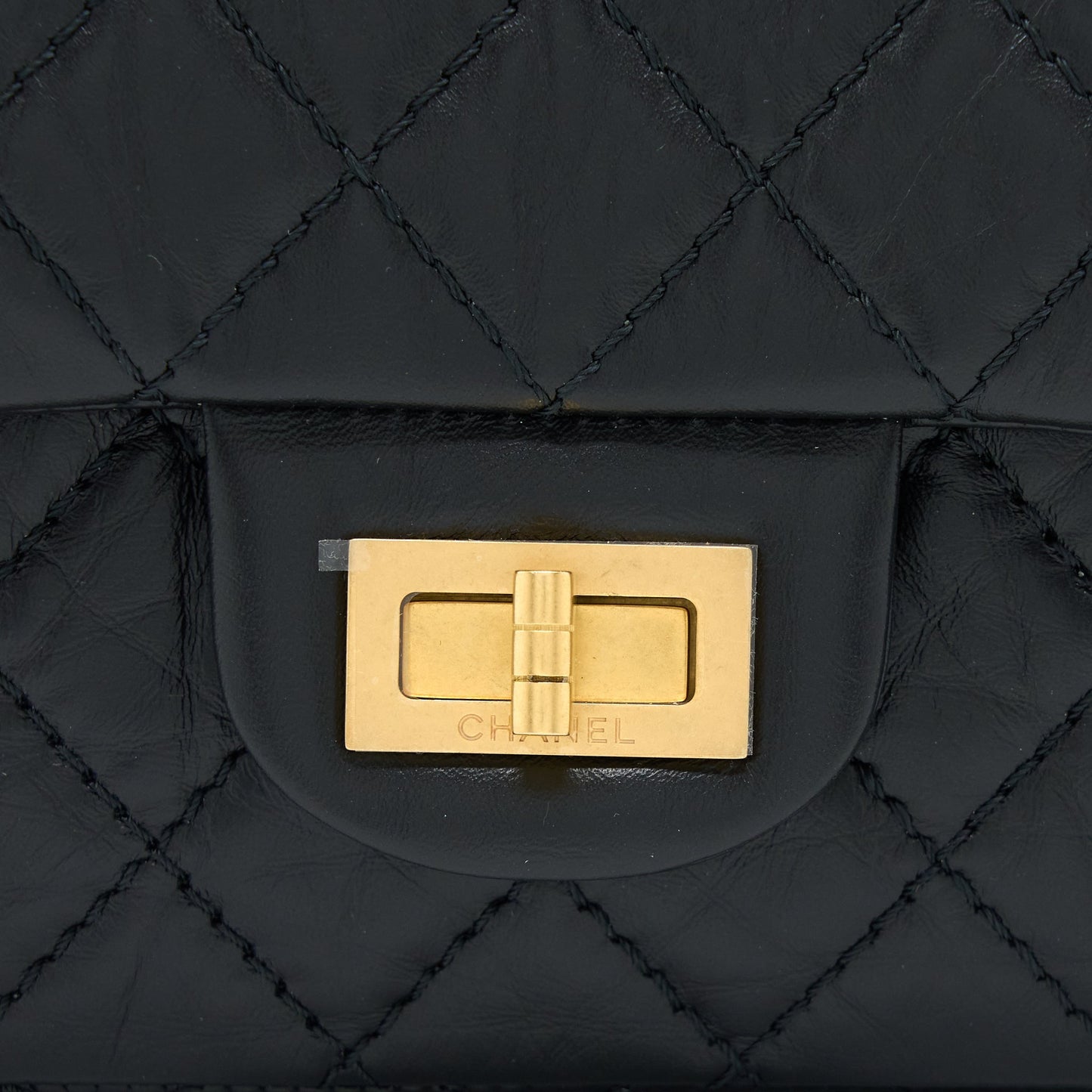 Chanel Mini Reissue 2.55 Flap Bag Aged Calfskin Black Brushed  (Microchip)