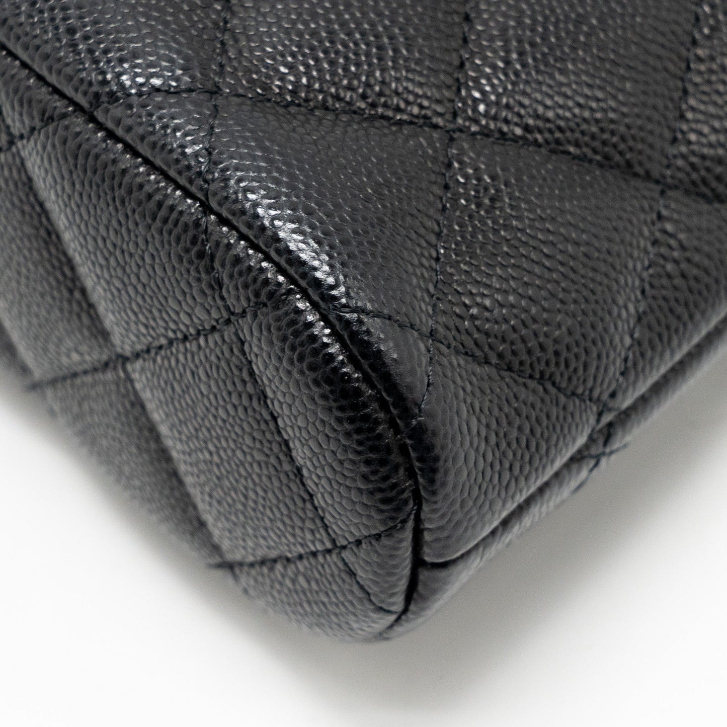 Chanel Classic CC Clutch with Chain Caviar Black L (Microchip)