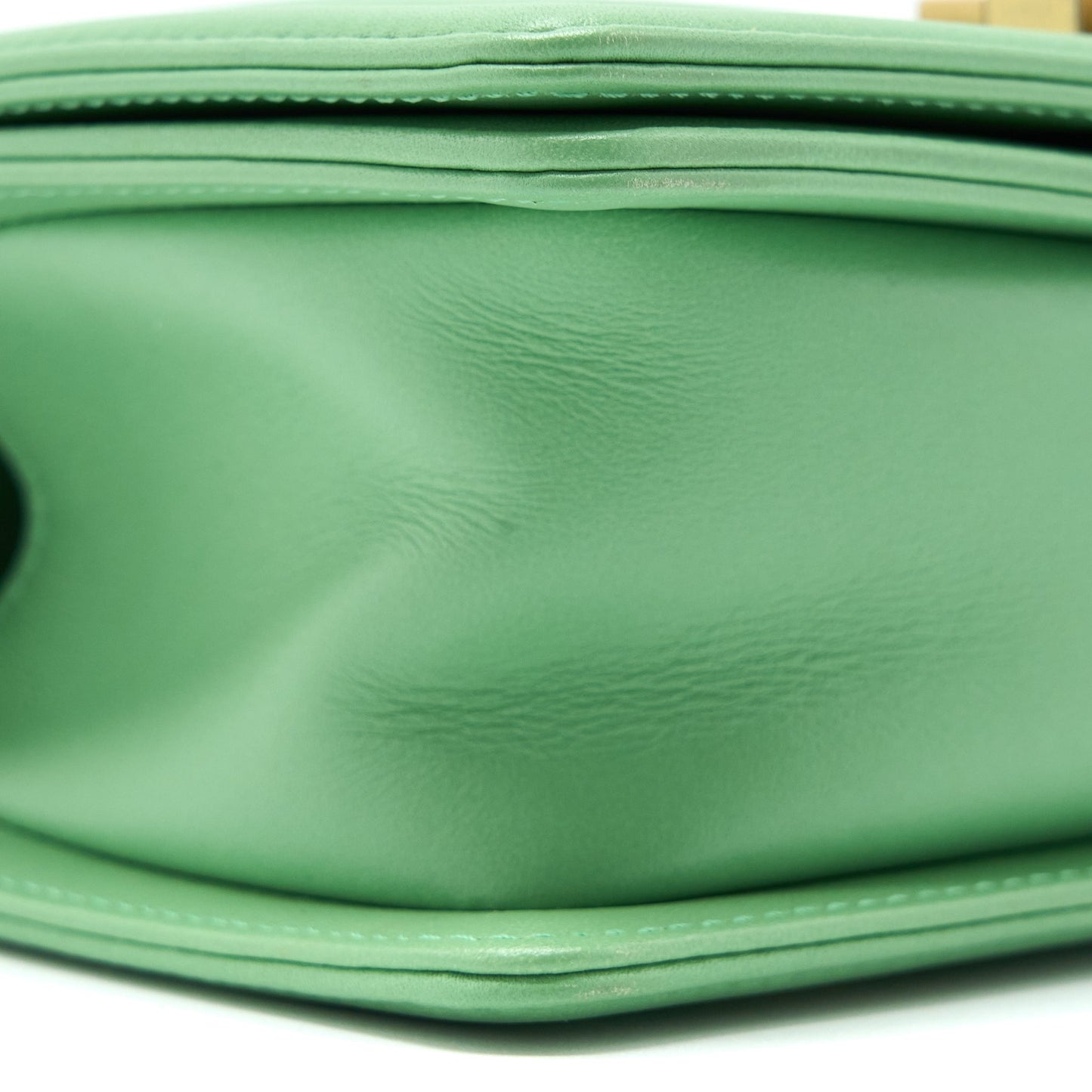 Chanel Small Boy Bag Calfskin Green
