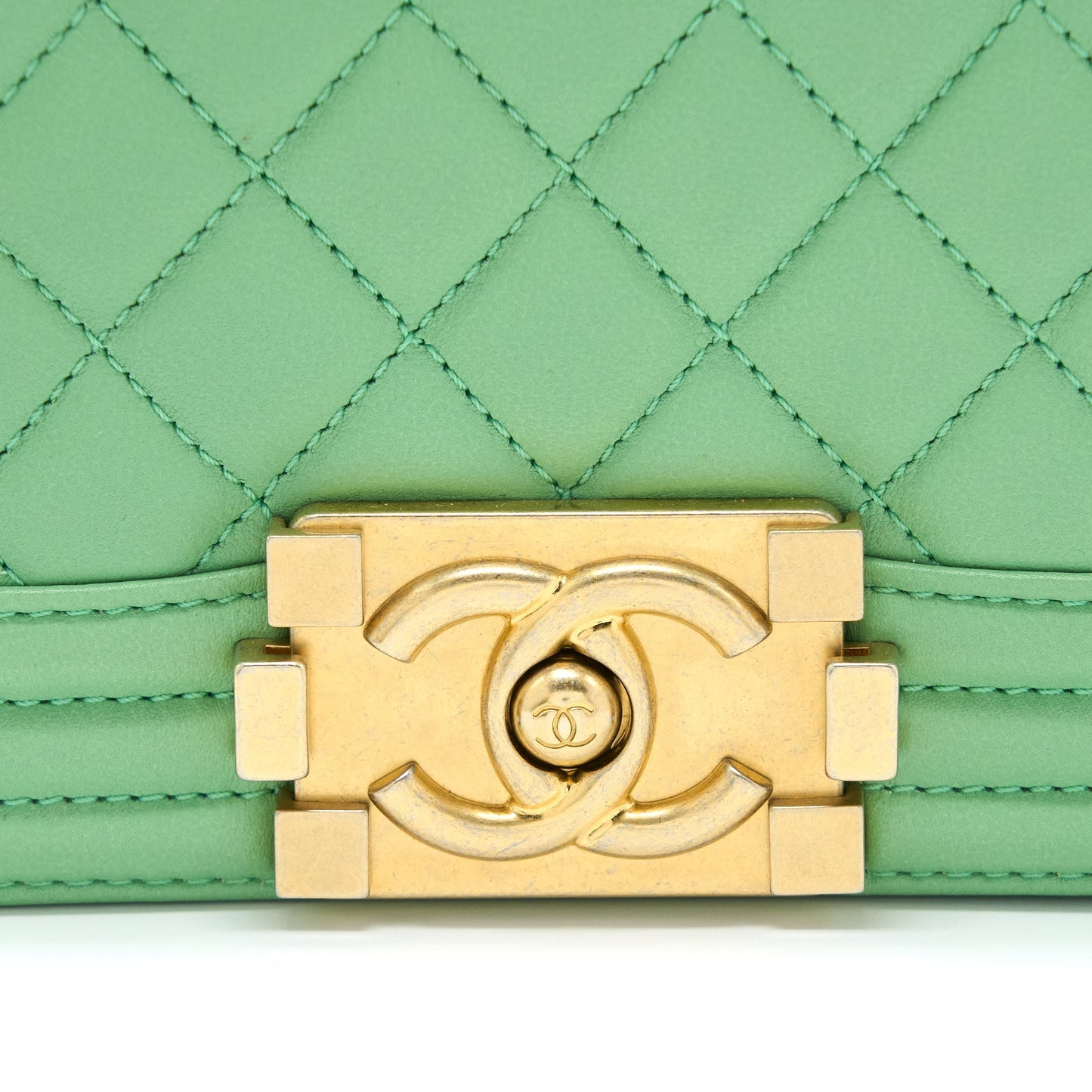 Chanel Small Boy Bag Calfskin Green