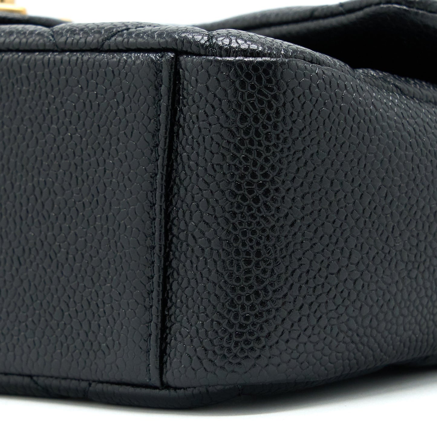 Chanel Quilted Flap Bag with Double Chain Caviar Black Brushed  (Microchip)
