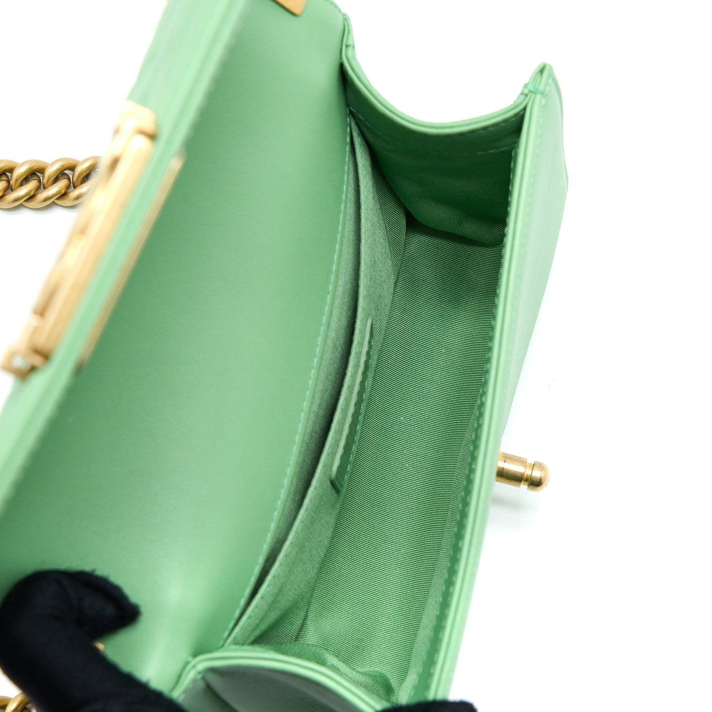 Chanel Small Boy Bag Calfskin Green