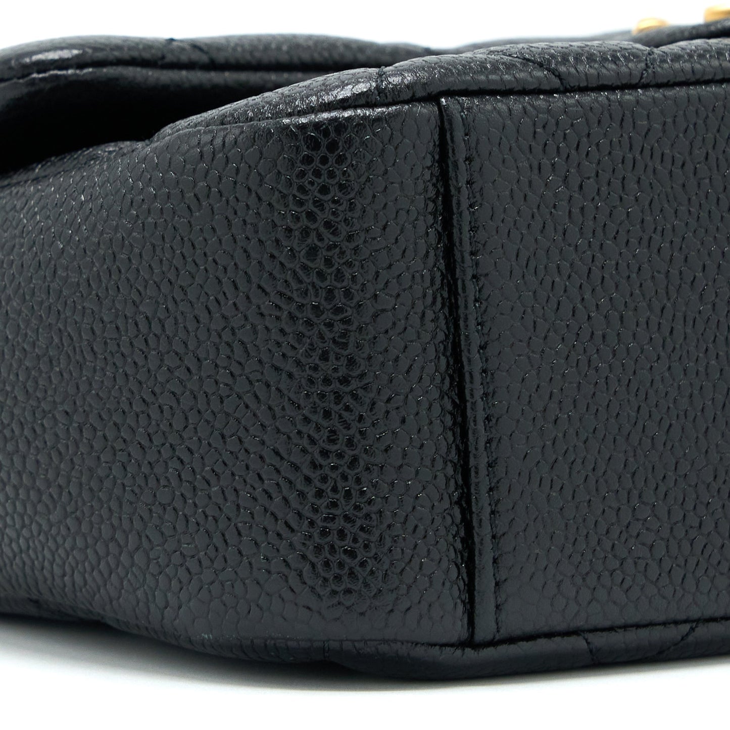 Chanel Quilted Flap Bag with Double Chain Caviar Black Brushed  (Microchip)