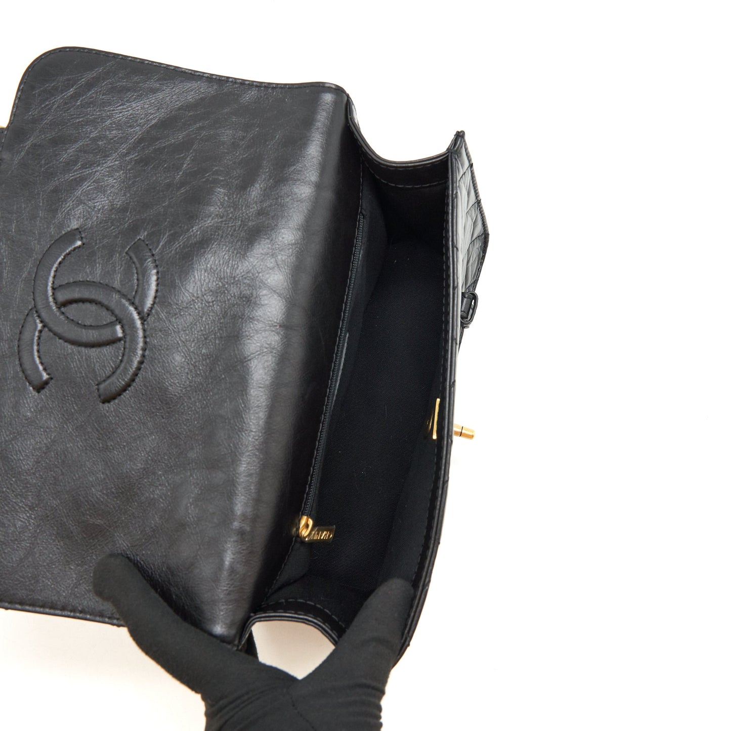 Chanel 21B Messenger Bag Calfskin Black