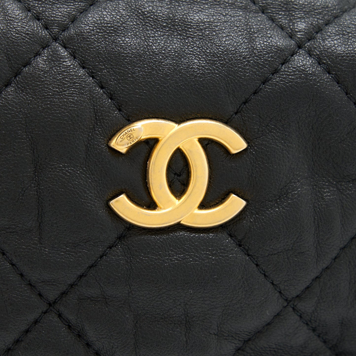 Chanel Hobo Crossbody Bag Lambskin Black
