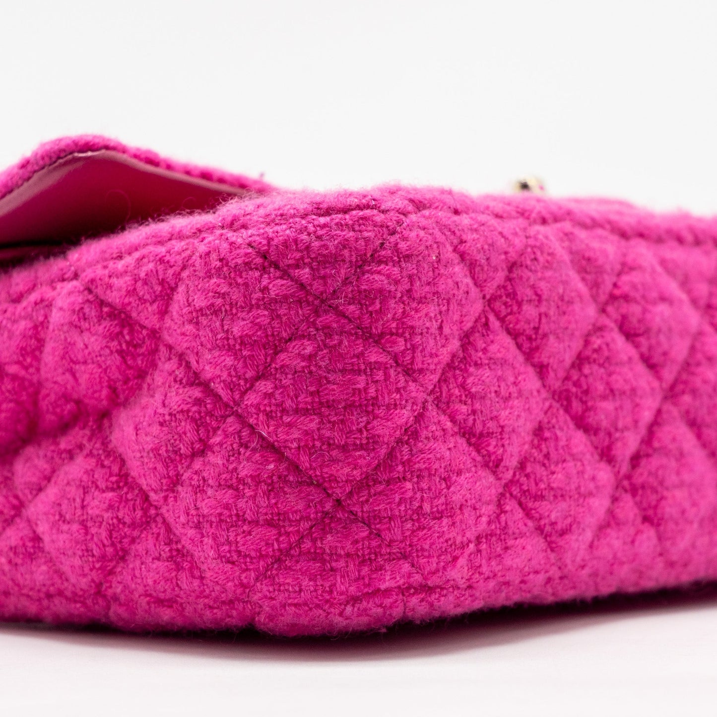 Chanel Medium Classic Double Flap Bag Tweed Pink L (Microchip)