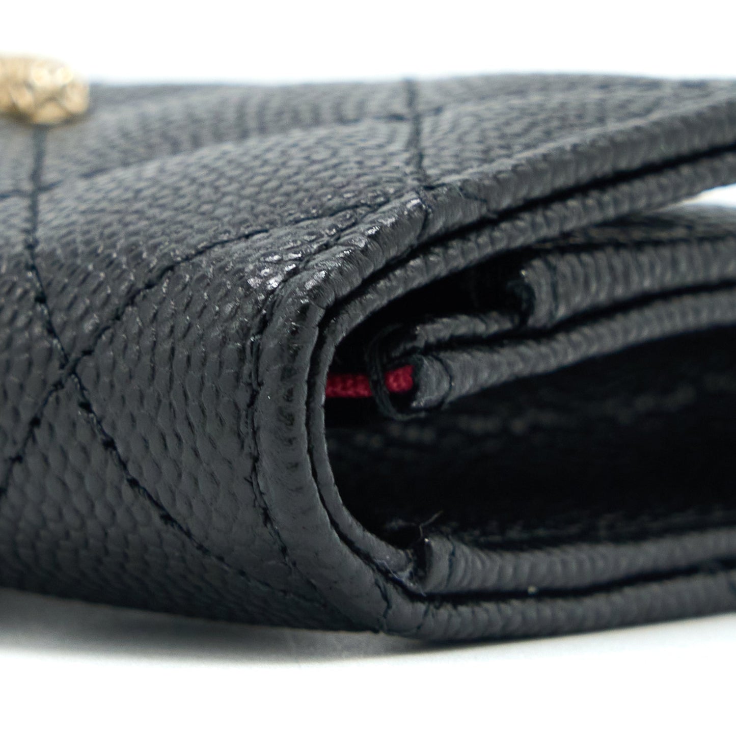 Chanel 23P Detail CC Logo Flap Card Holder Caviar Black L (Microchip)