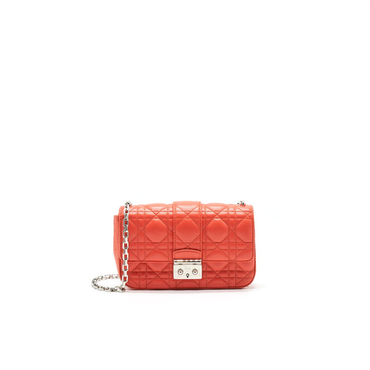 Christian Dior Small Miss Dior Flap Purse In Coral
