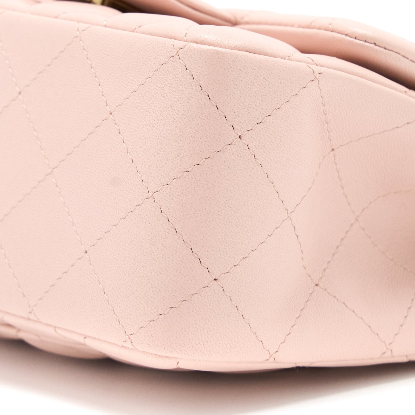 Chanel Mini Square Flap bag Lambskin Light Pink L (Microchip)