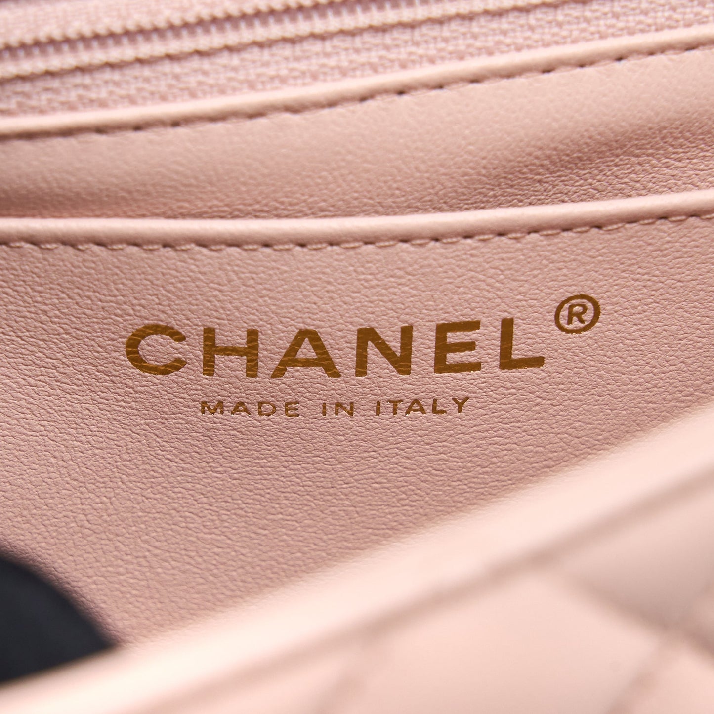 Chanel Mini Square Flap bag Lambskin Light Pink L (Microchip)