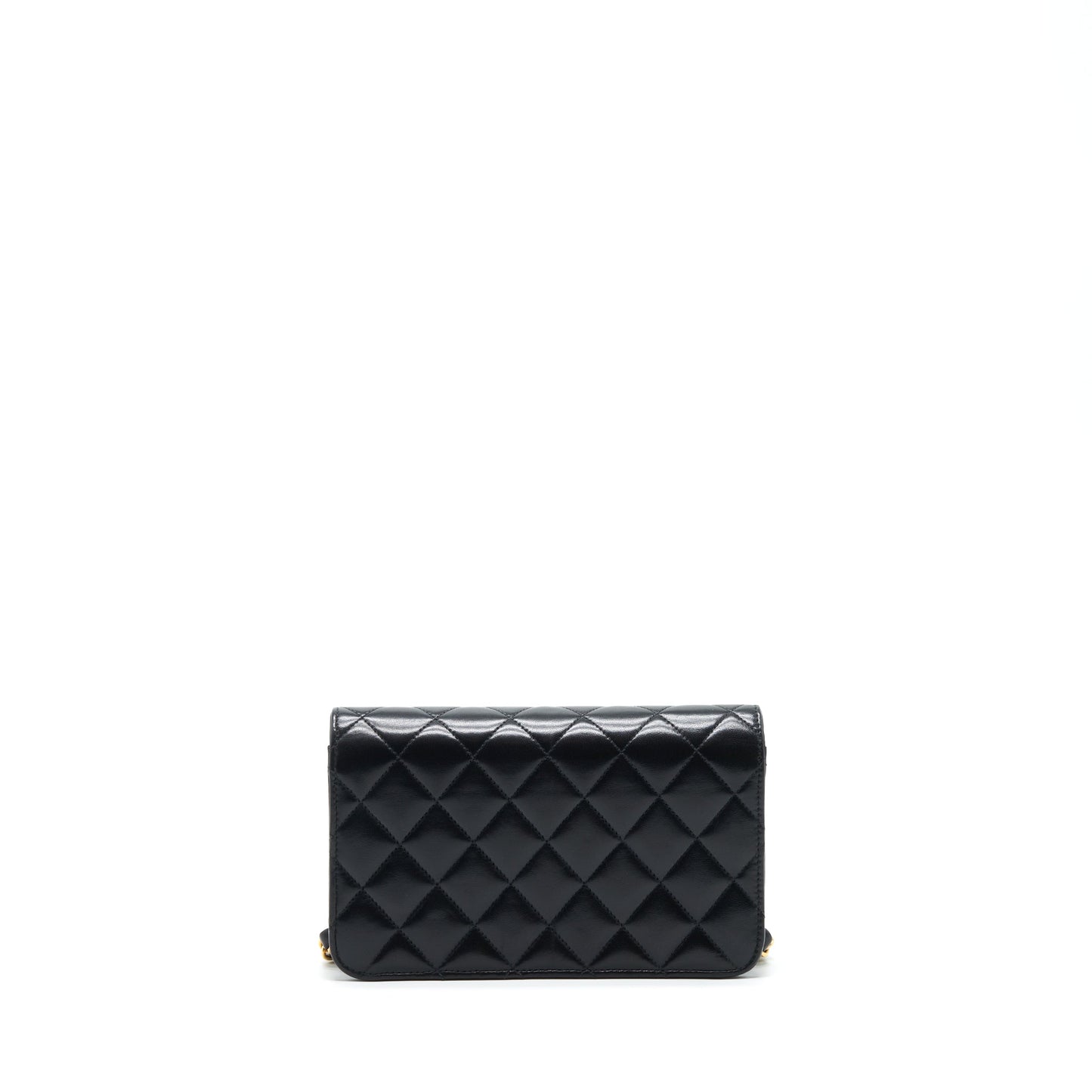 Chanel  Quilted Mini Flap Bag With Chain Lambskin Black
