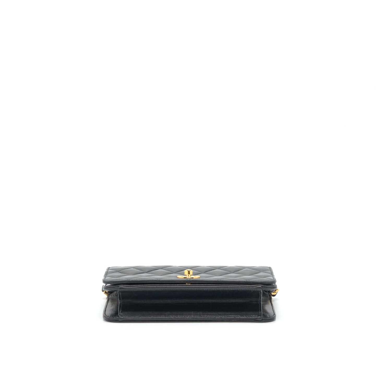 Chanel  Quilted Mini Flap Bag With Chain Lambskin Black