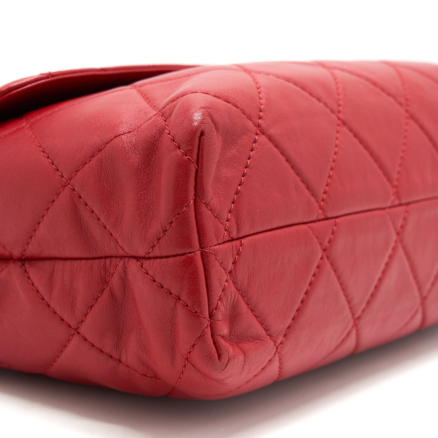 Chanel Quilted Large Flap Leather Bag With Chain Red