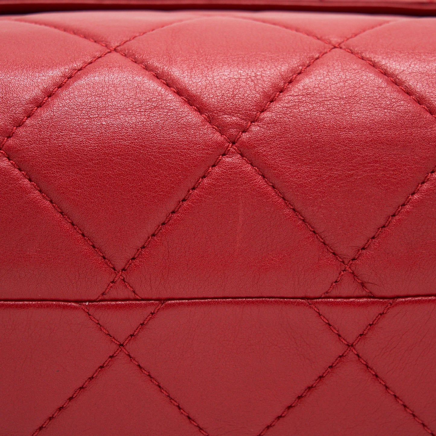 Chanel Quilted Large Flap Leather Bag With Chain Red
