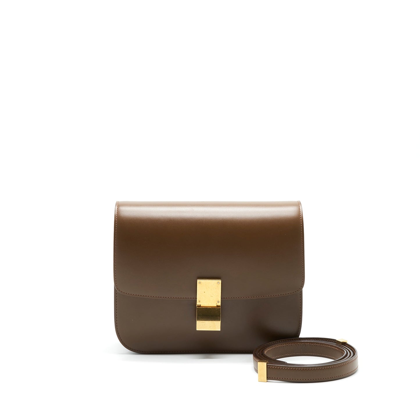 Celine Classic Medium Box Purse in Caramel