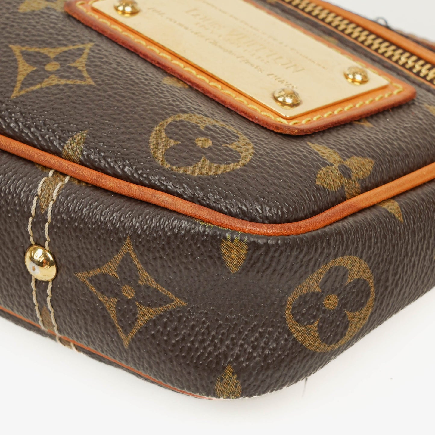 Louis Vuitton Monogram Coated Canvas Riveting Limited Edition Pochette Accessories Clutch Bag