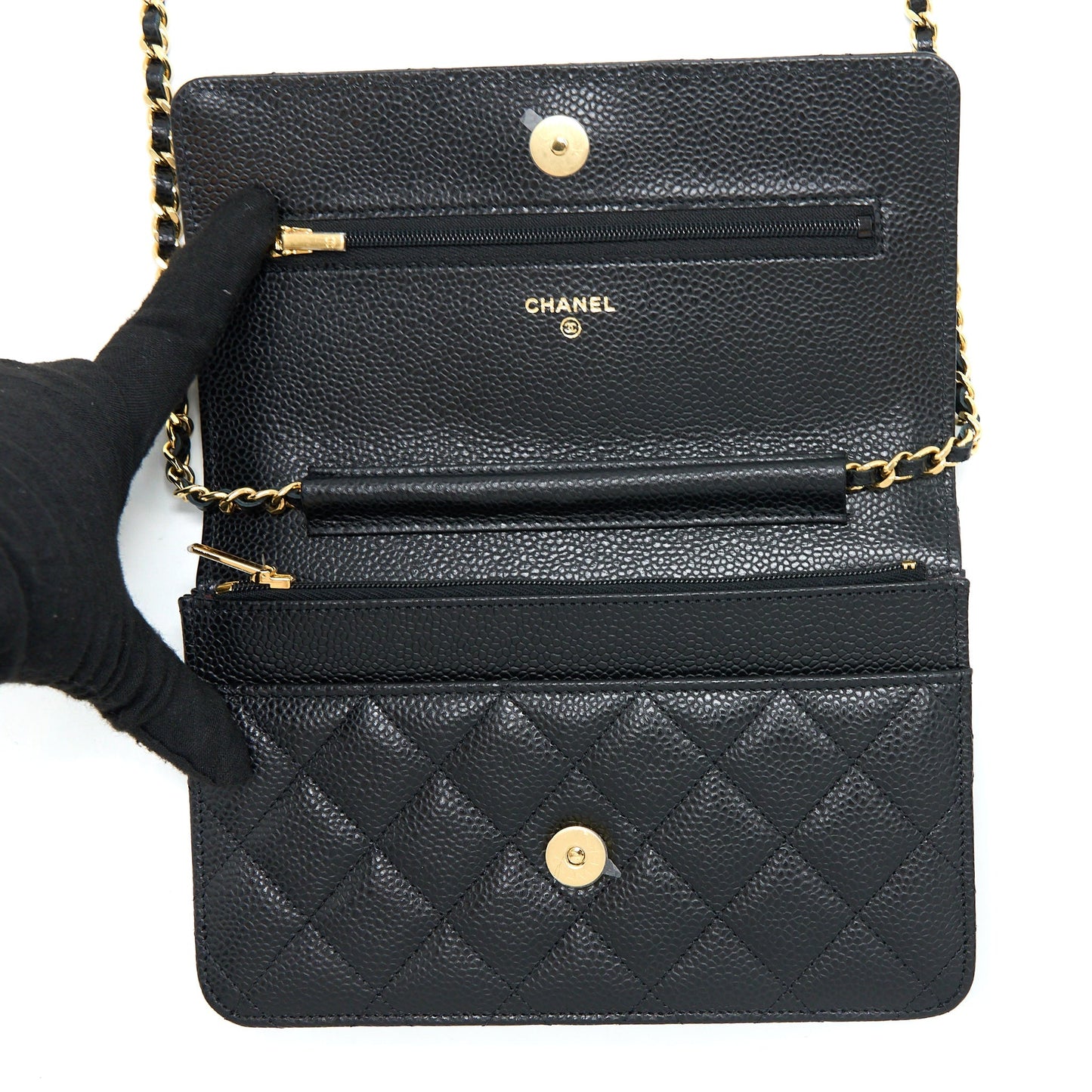 Chanel Classic Wallet On Chain Caviar Black ( Microchip)