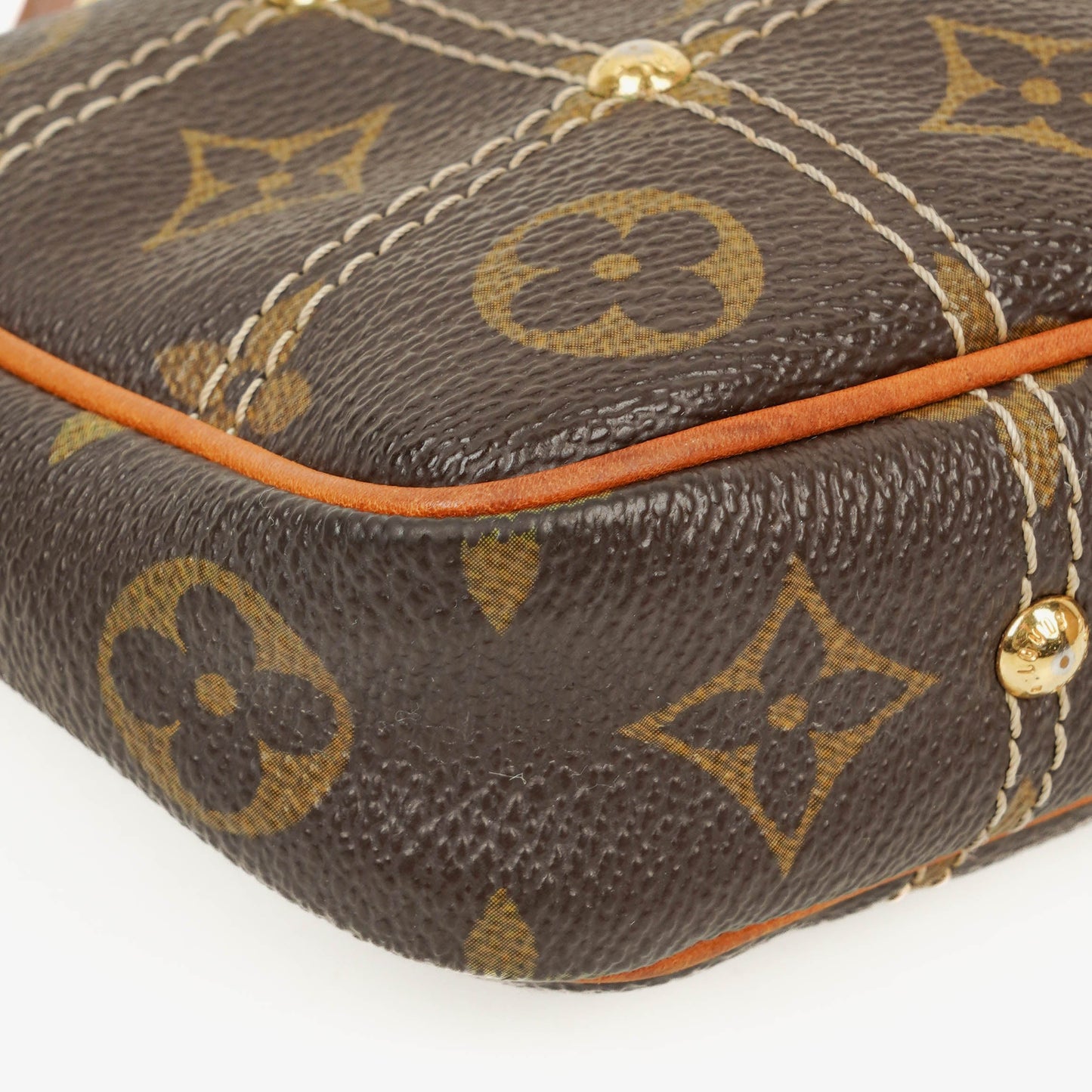 Louis Vuitton Monogram Coated Canvas Riveting Limited Edition Pochette Accessories Clutch Bag