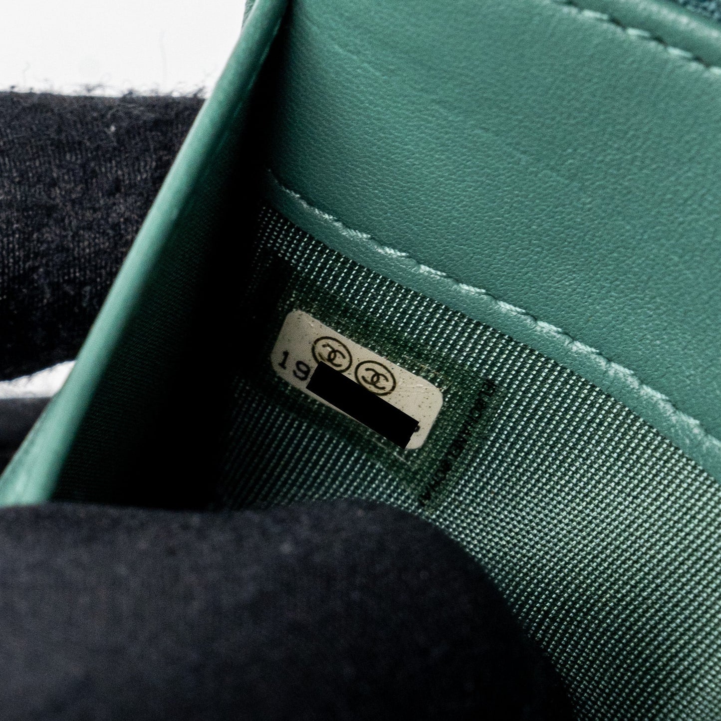 Chanel Long Wallet Lambskin Dark Grey/Green in Green Hardware