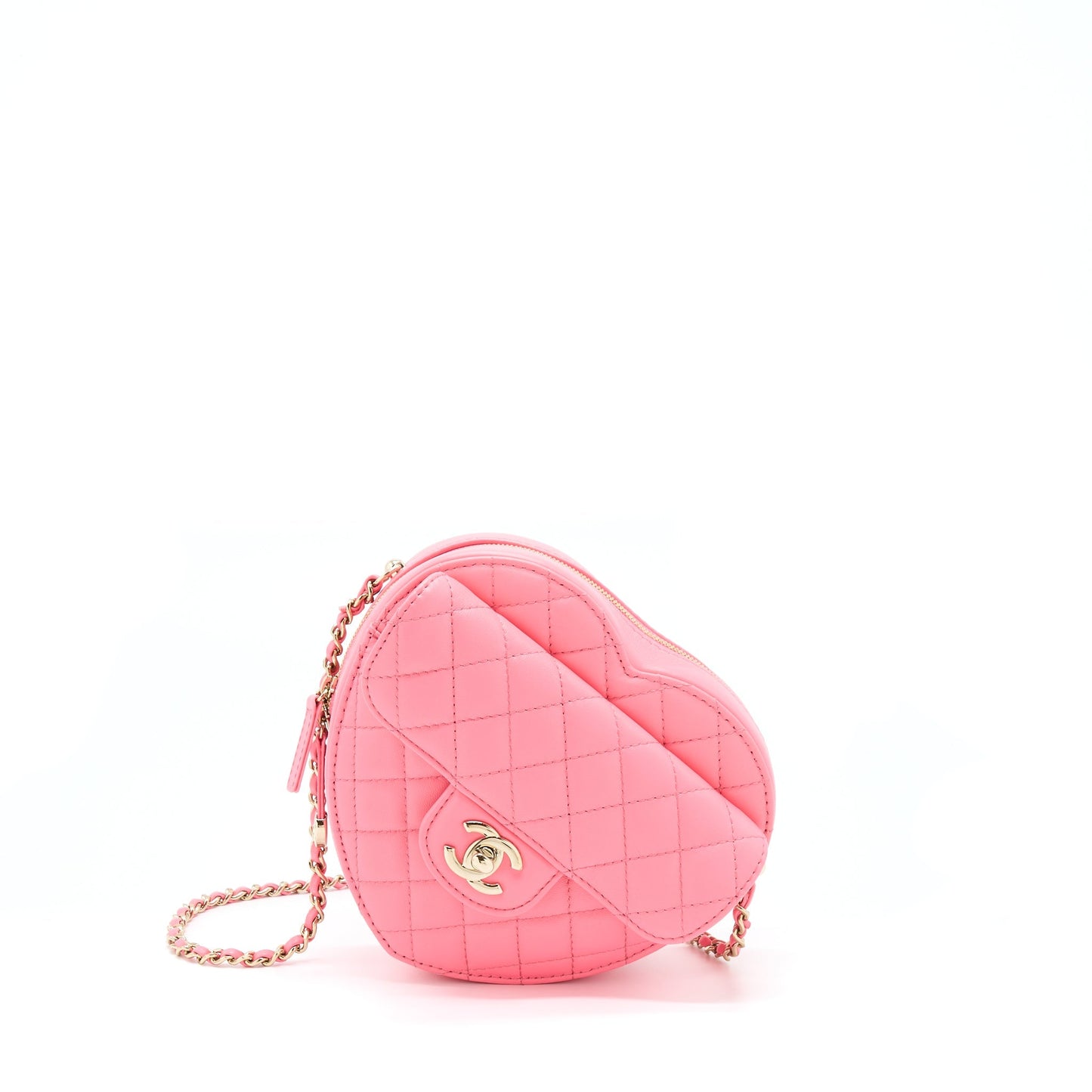 Chanel 22S Heart Bag Lambskin Pink L