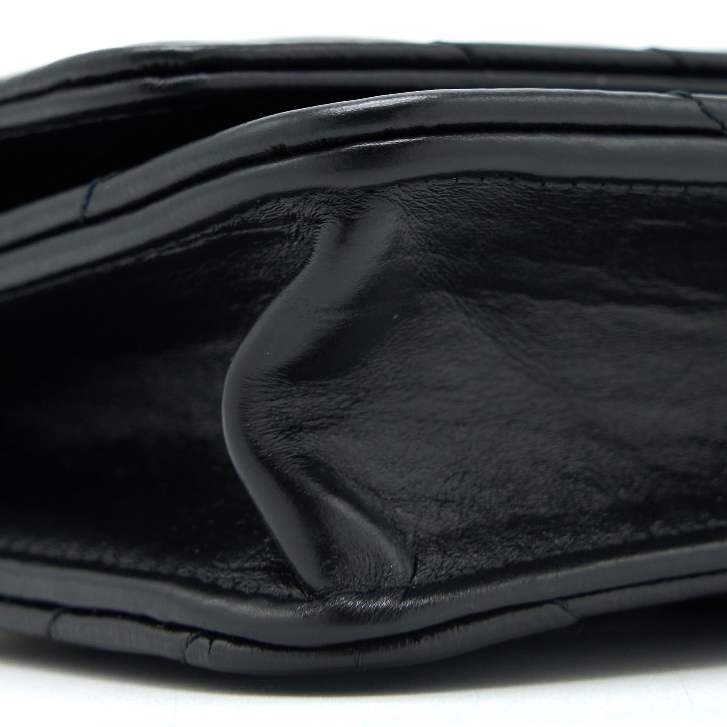 Chanel 2.55 Reissue Wallet On Chain Chevron Aged Calfskin Black Brushed  (Microchip)
