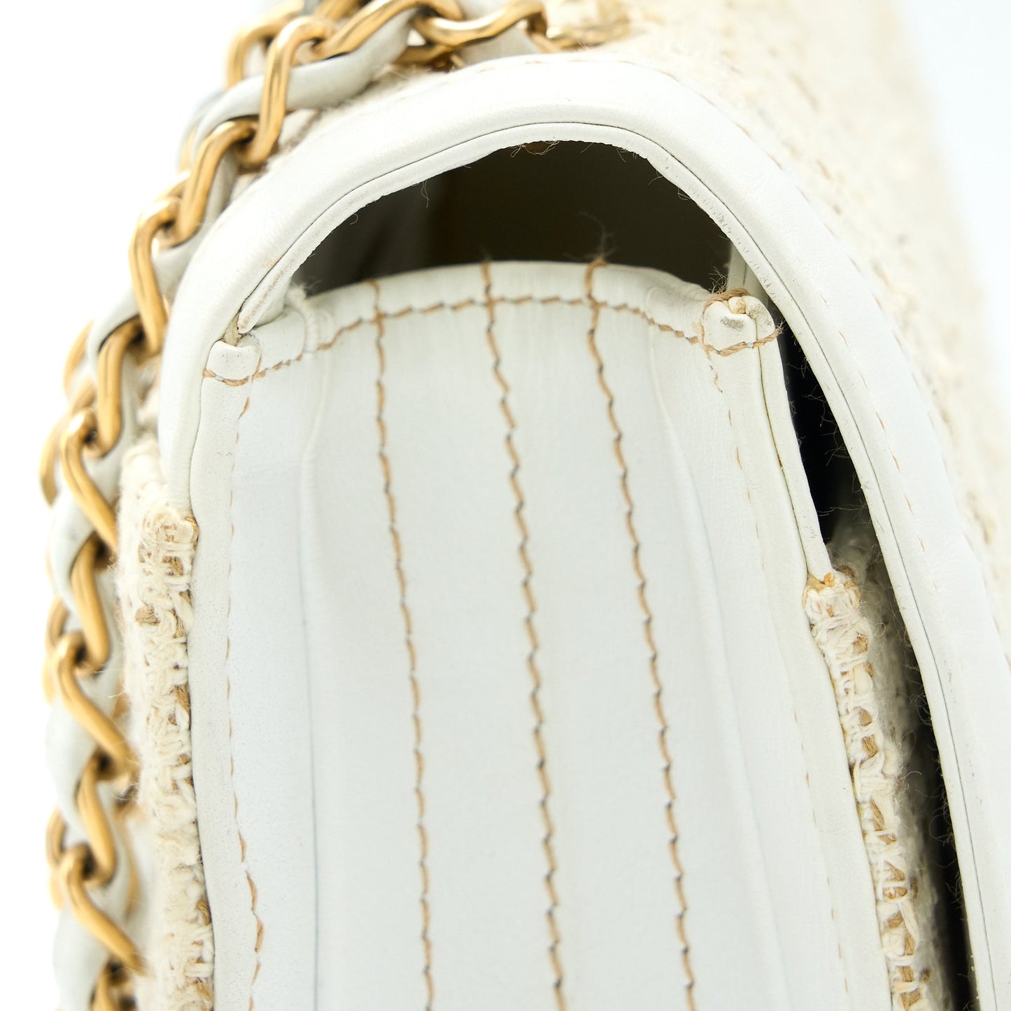 Chanel  Flap Bag Tweed / Leather White