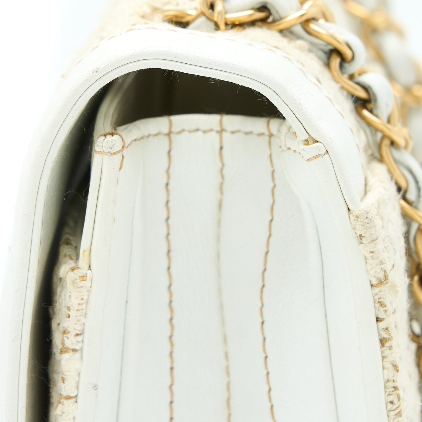 Chanel  Flap Bag Tweed / Leather White