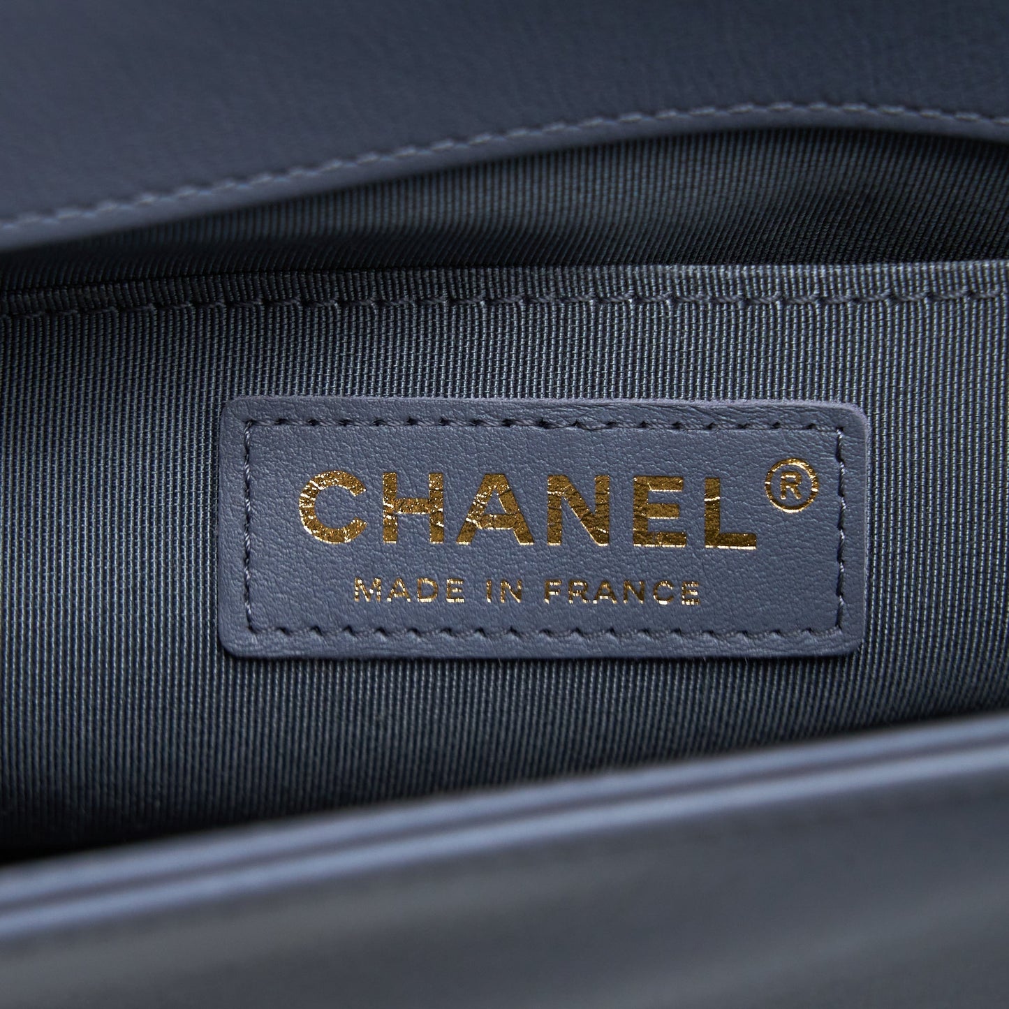 Chanel Medium Boy Bag Chevron Calfskin Grey L