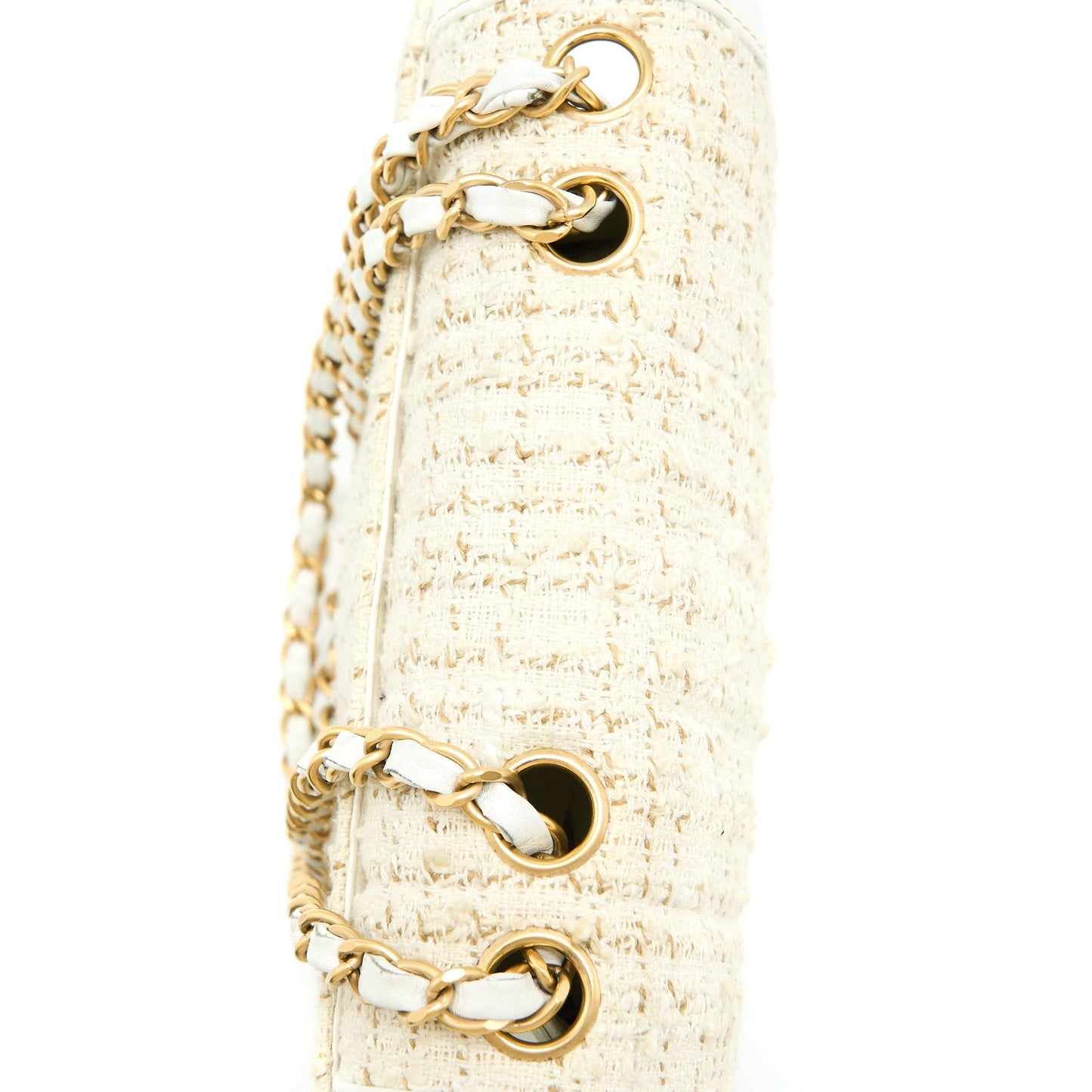 Chanel  Flap Bag Tweed / Leather White