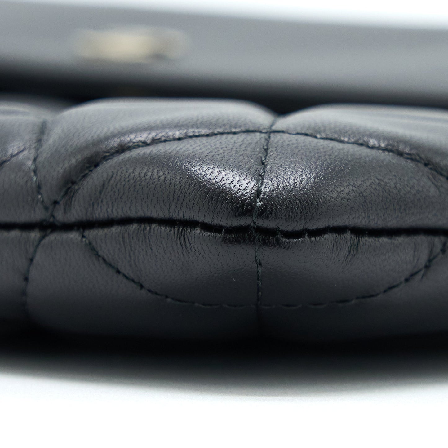 Chanel Quilted Zip and Flap Pouch/Clutch Large Model Lambskin Black L