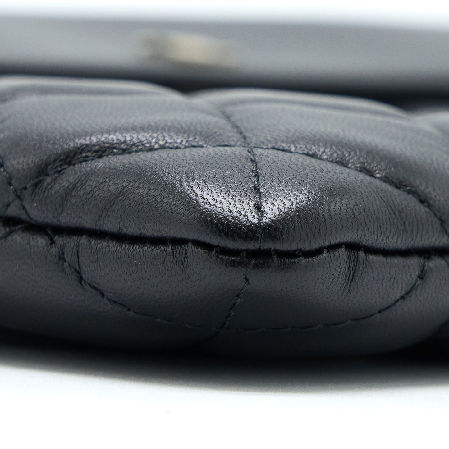 Chanel Quilted Zip and Flap Pouch/Clutch Large Model Lambskin Black L