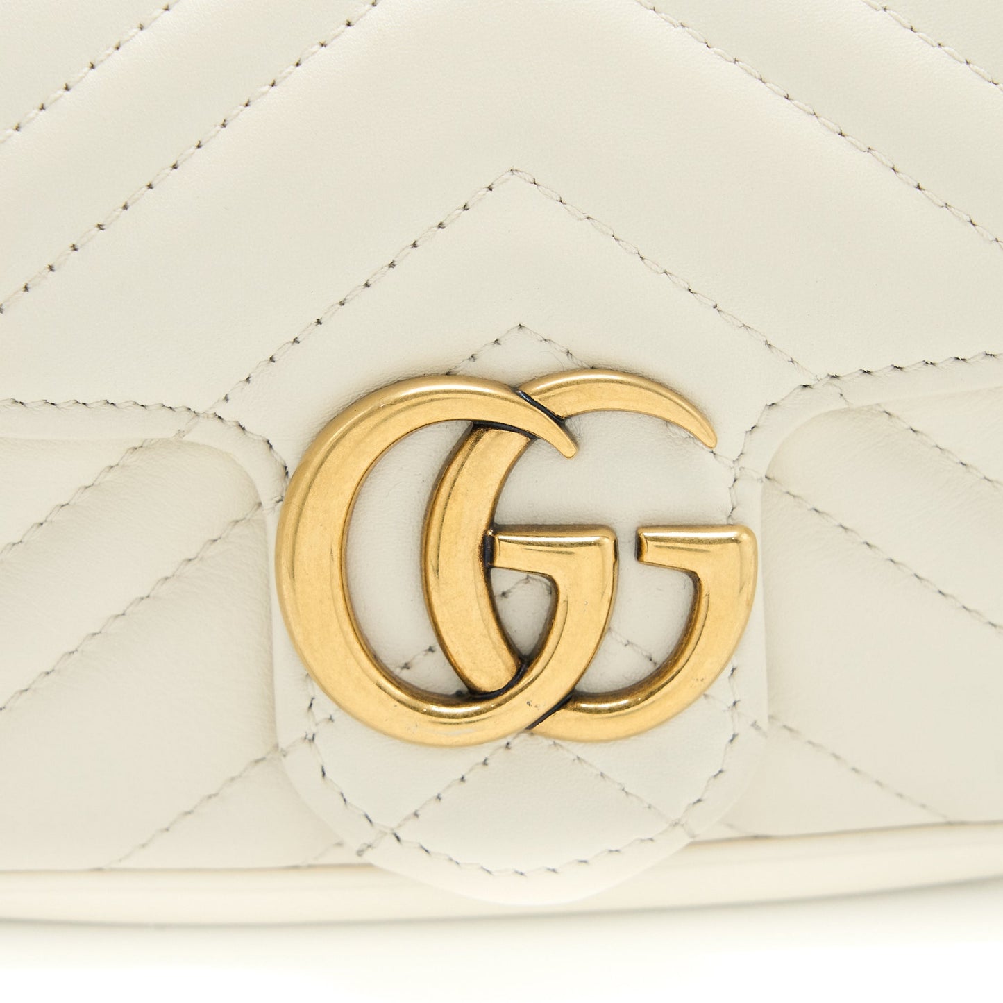 Gucci GG Marmont Super Mini Bag Matelass? White Brushed