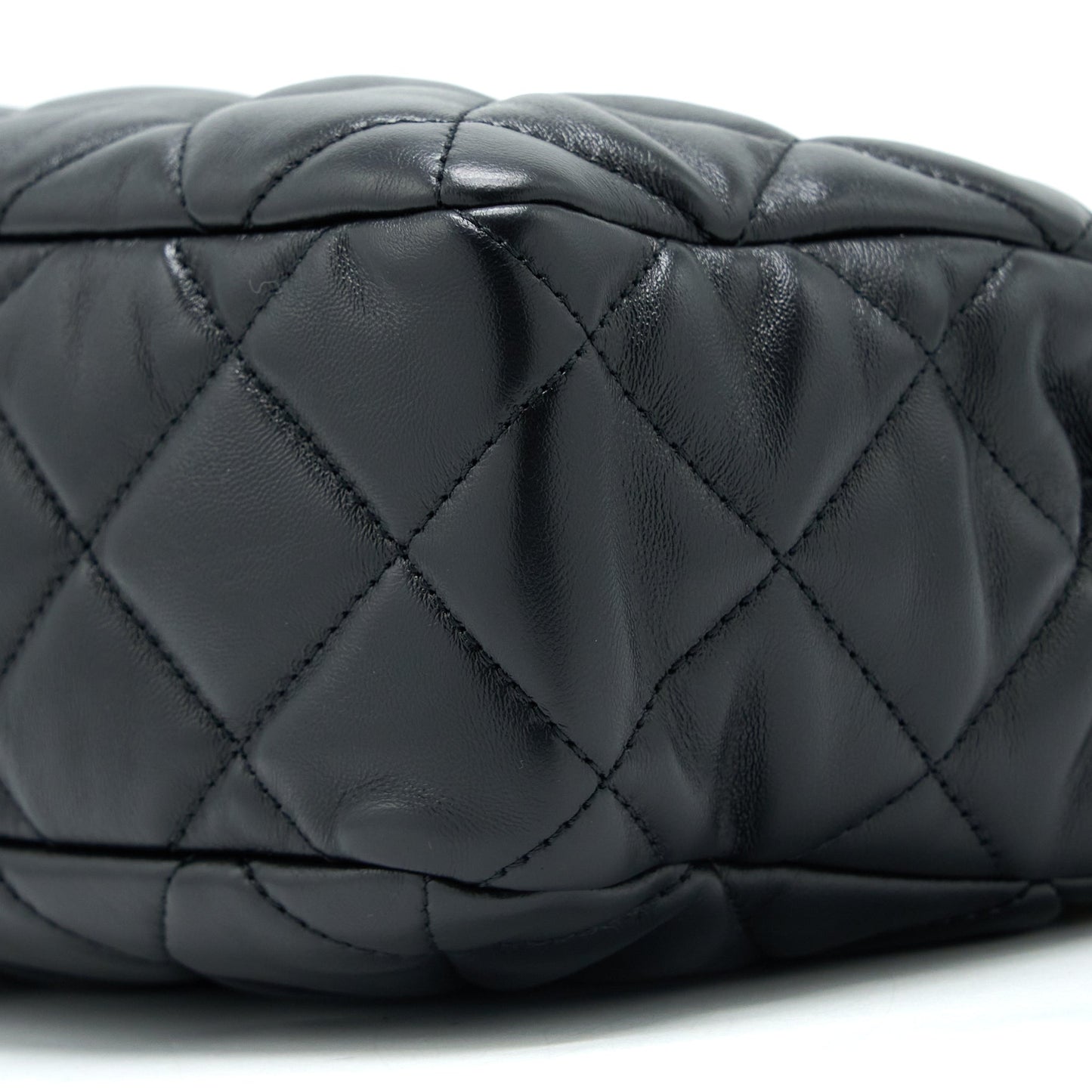 Chanel Seasonal Tote Bag Lambskin Black Brushed (Microchip)