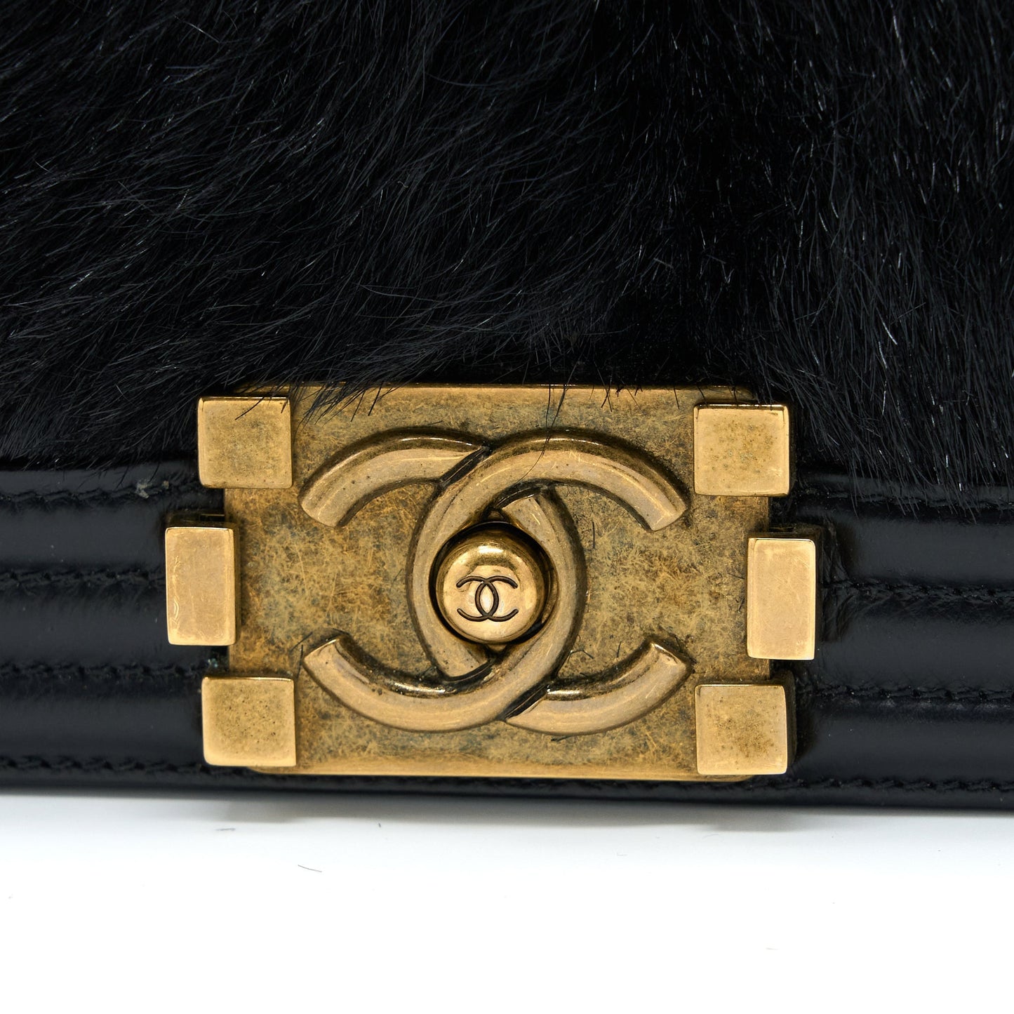 Chanel Medium Boy Bag Goathair/Calfskin Black