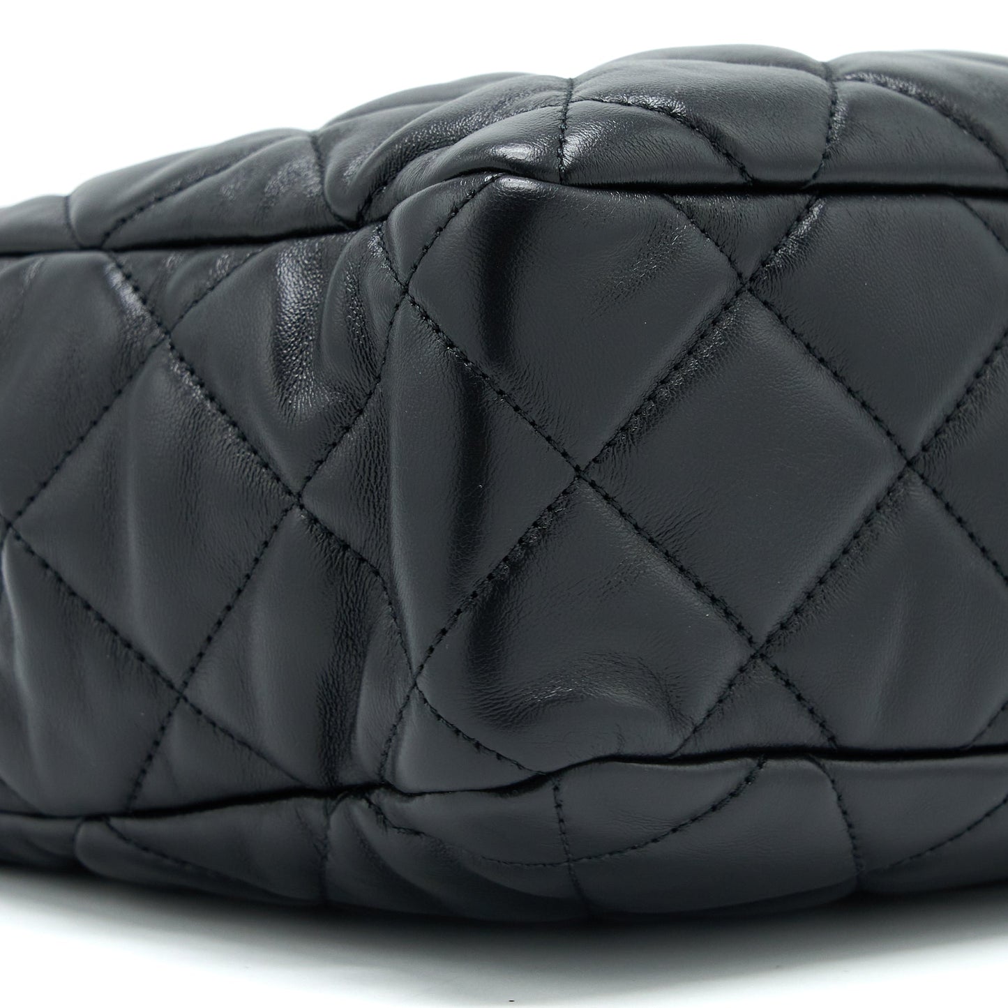 Chanel Seasonal Tote Bag Lambskin Black Brushed (Microchip)