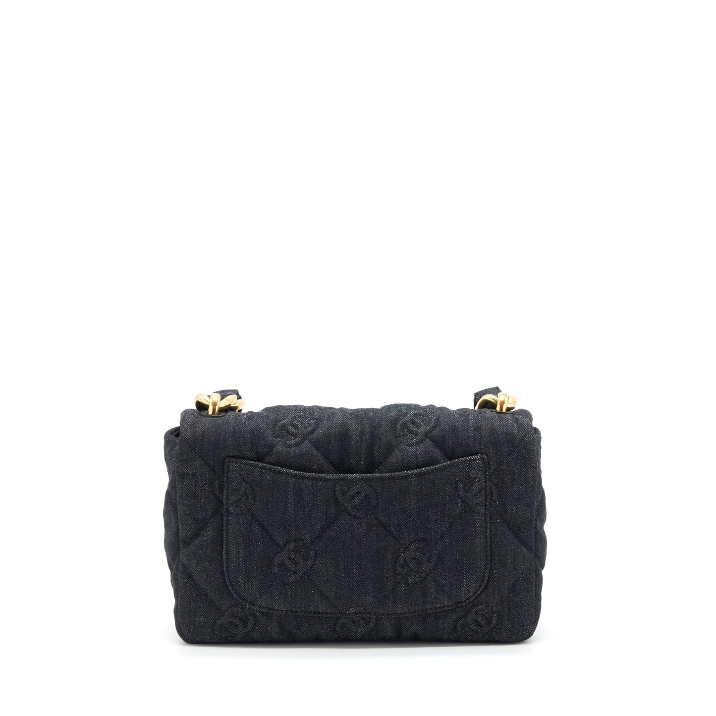 Chanel 22s Small Denim CC Logo Shoulder Bag