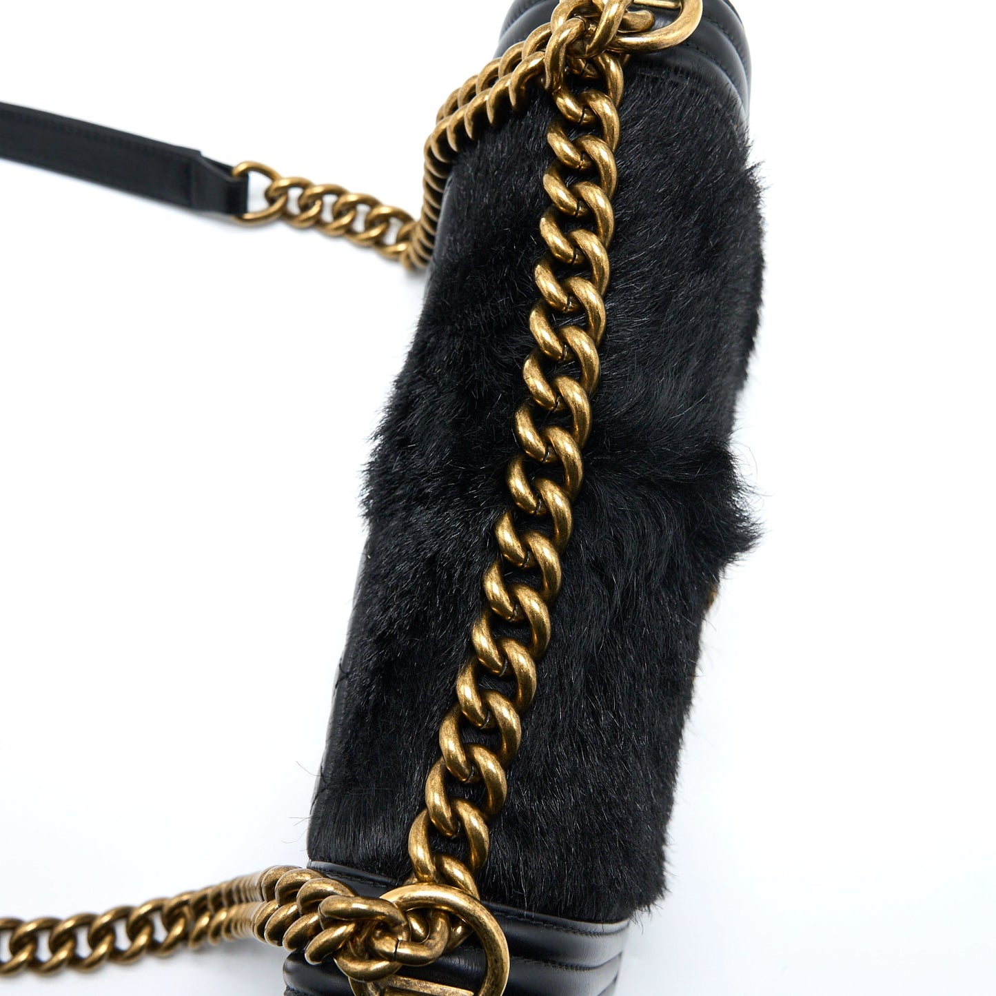 Chanel Medium Boy Bag Goathair/Calfskin Black