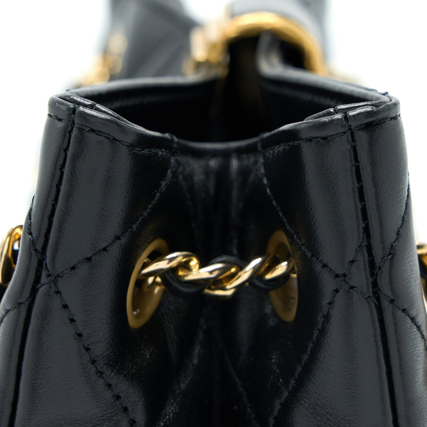 Chanel Seasonal Tote Bag Lambskin Black Brushed (Microchip)