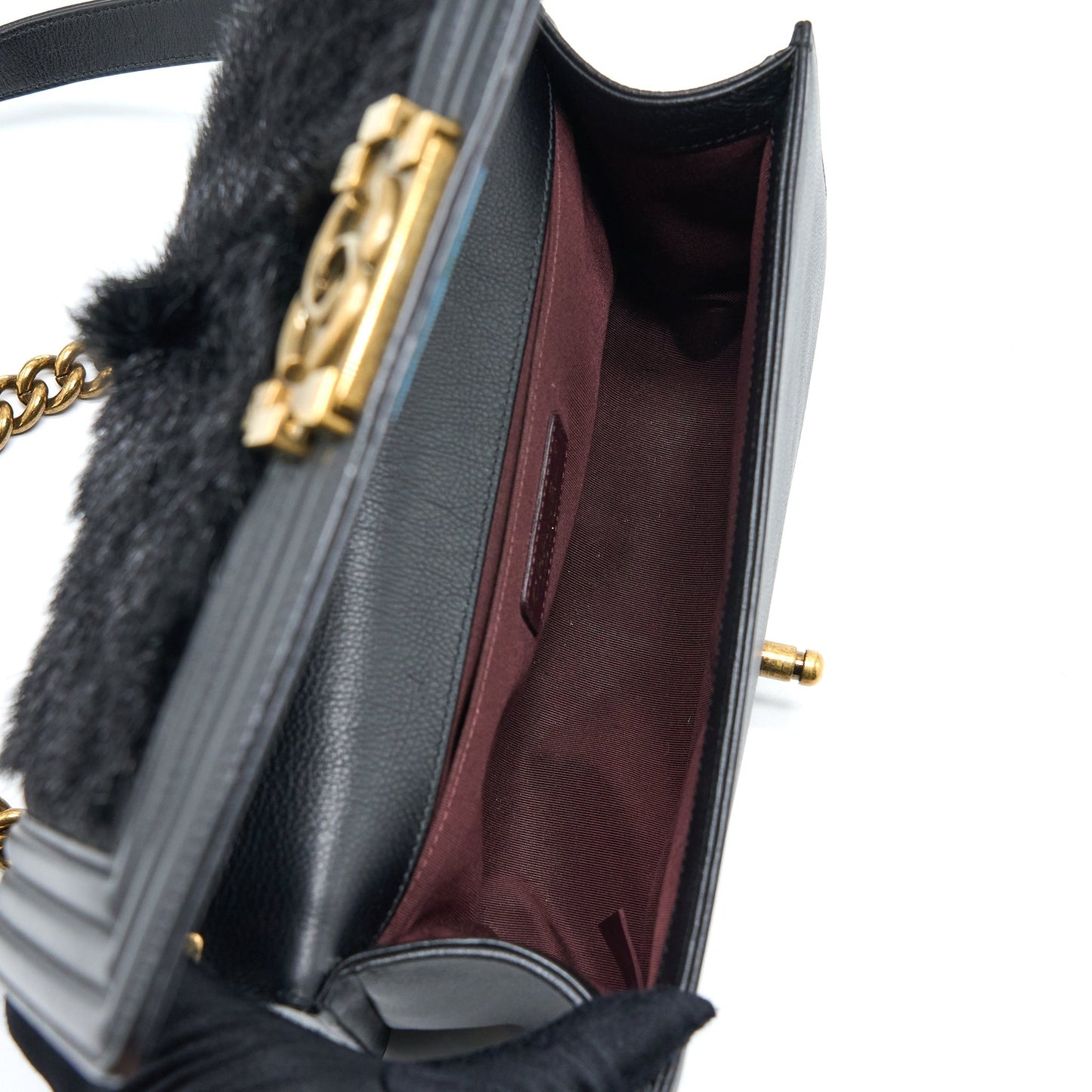 Chanel Medium Boy Bag Goathair/Calfskin Black